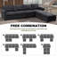 Canapé modulaire rembourré en U avec rangement et chaises réversibles de 115 po Winston Porter-1249892441
