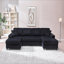 Canapé convertible combiné en forme de U, tissu velours côtelé, canapé moderne confortable de grande taille à 4 places, fauteuil double salon