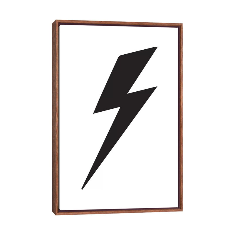 Lightning Bolt - impression d'art graphique, Toile avec cadre brun, H 60 po x l 40po x P 1,5 po, Pas de tapis