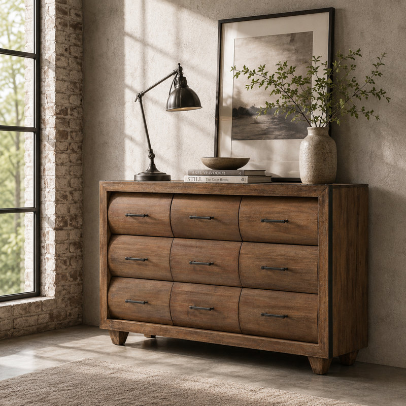 Brooklyn Walk 38" Wide 9-Drawer Wood Dresser - Burnt Umber
