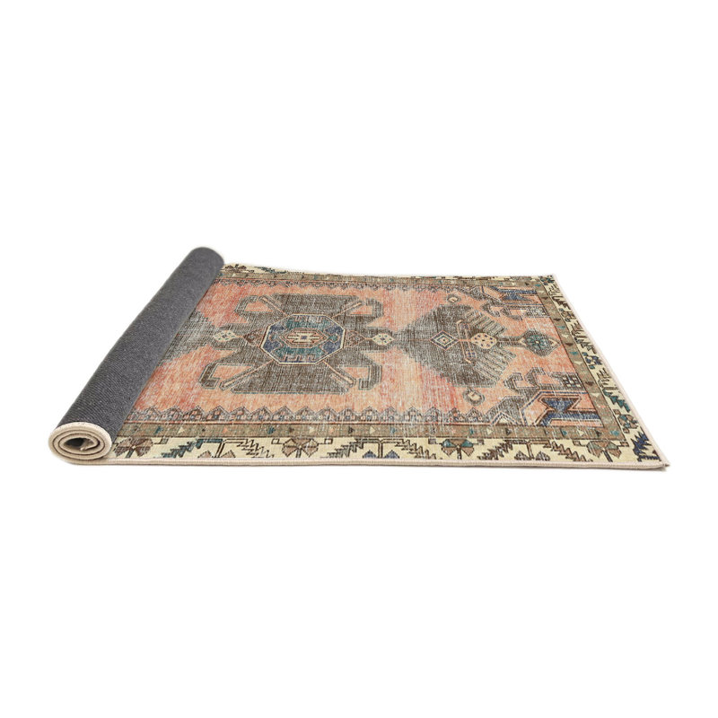 Tapis oriental brun / beige / orange, Rond 8 pi