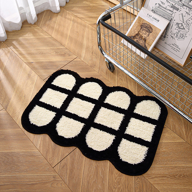 Loop Washable Soft Plush Geometric Accent Rug,Anti-Scratch Resistant,Pet-Proof, Rectangle 2'8" x 1'8"