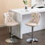 Velours beige moderne - pivotant à 360°, hauteur d'assise réglable de 63,5 à 84 cm, confortable pour la maison et la cuisine d'un pub, ensemble de 2 chaises de cuisine pivotantes (25 à 33 pouces de hauteur d'assise).