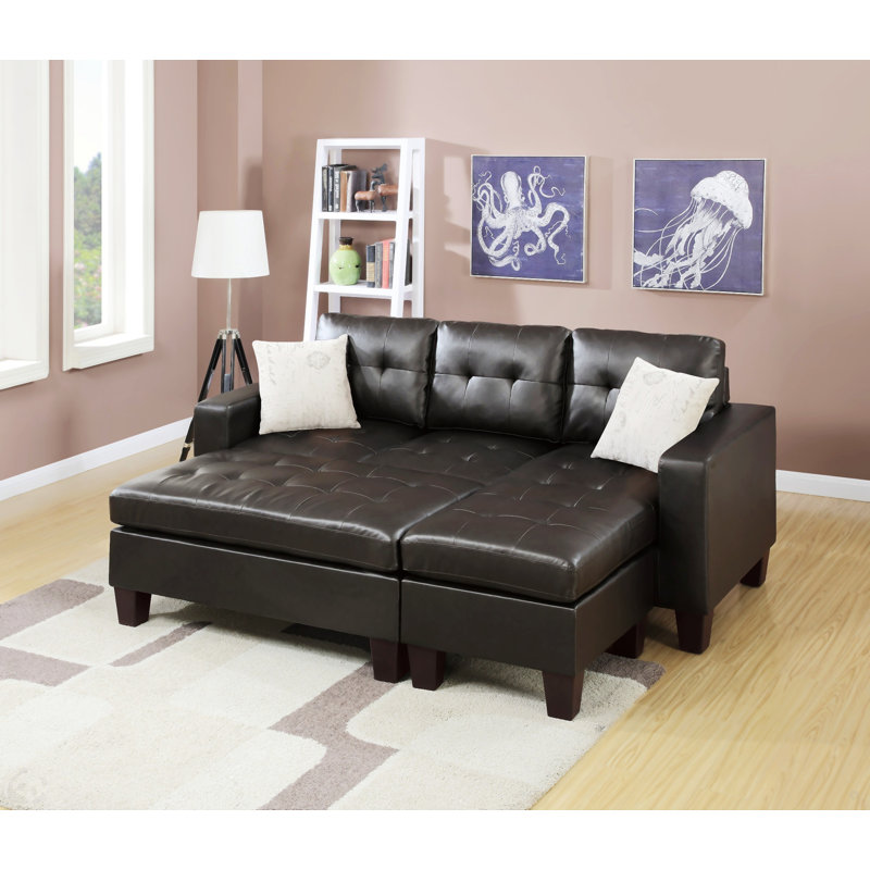 Canapé modulaire réversible avec repose-pieds 3 pièces