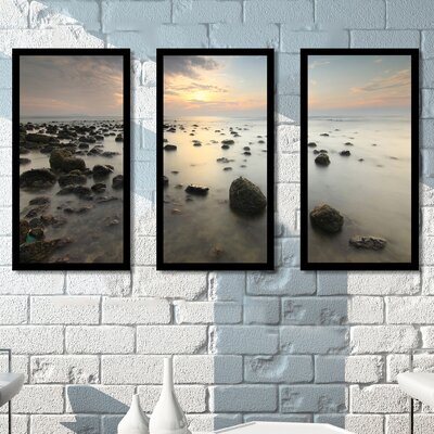 Sunrise in the Sea - 3 Piece Picture Frame Photograph Print Set on Acrylic -  Picture Perfect International, 704-4414-1224