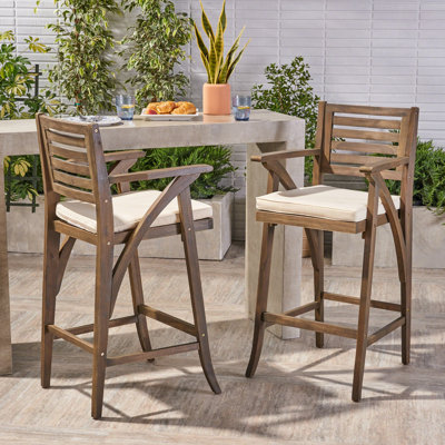 Peper Acacia Outdoor Stool with Cushion