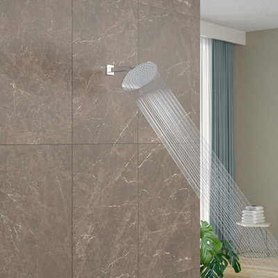 Bras de douche mural 6 pouces avec bras d'extension et bras de douche en acier inoxydable