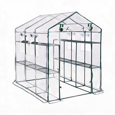 Serre pour l'extérieur, grandes tablettes pour plantes à 6 niveaux sans rendez-vous, serre de jardin robuste de 85 po x 56 po x 77 po, tente de plante résistante aux intempéries avec fenêtres d'aération pour la cour et le patio, protection contre les rayons UV