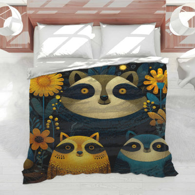 Édredon Colorful Family Raccoon