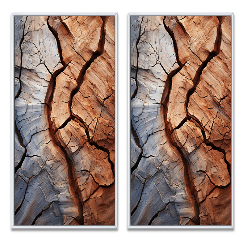 «Desert Textures Of The Sand I», 2 pièces sur toile, Cadre blanc, H 40 po x l 40 po