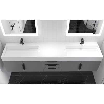 84" Amazon Double Bathroom Vanity with Top