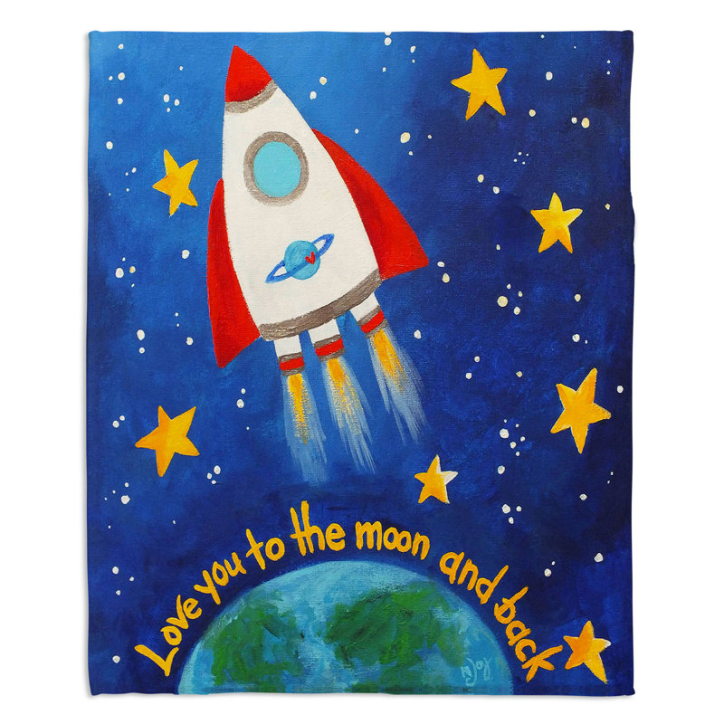  Couverture de fusée Love You to the Moon, 68 po x 80 po