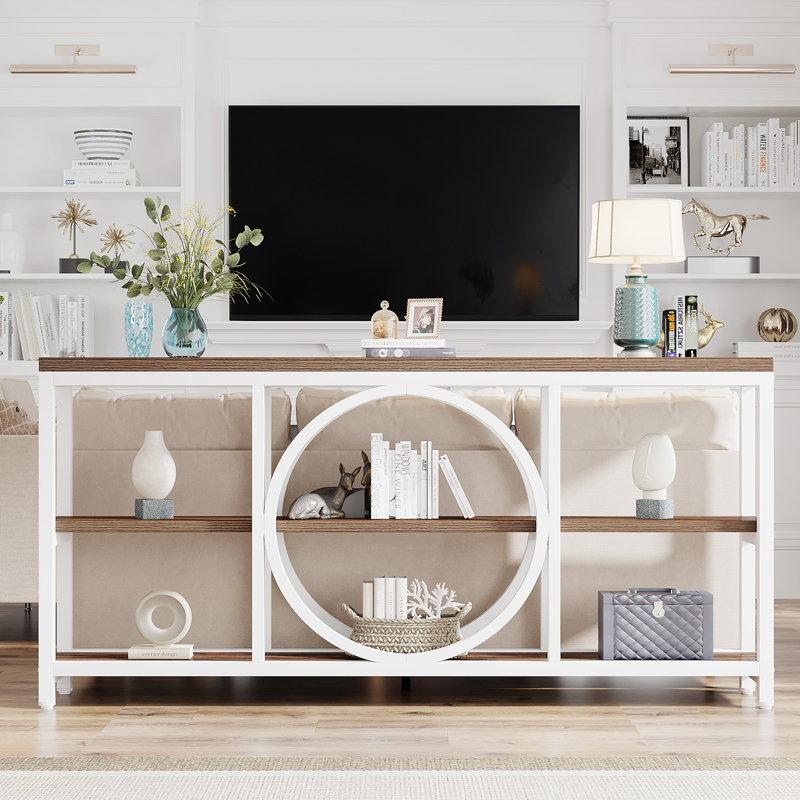 Console 70,9 po Nunki, Noyer/blanc