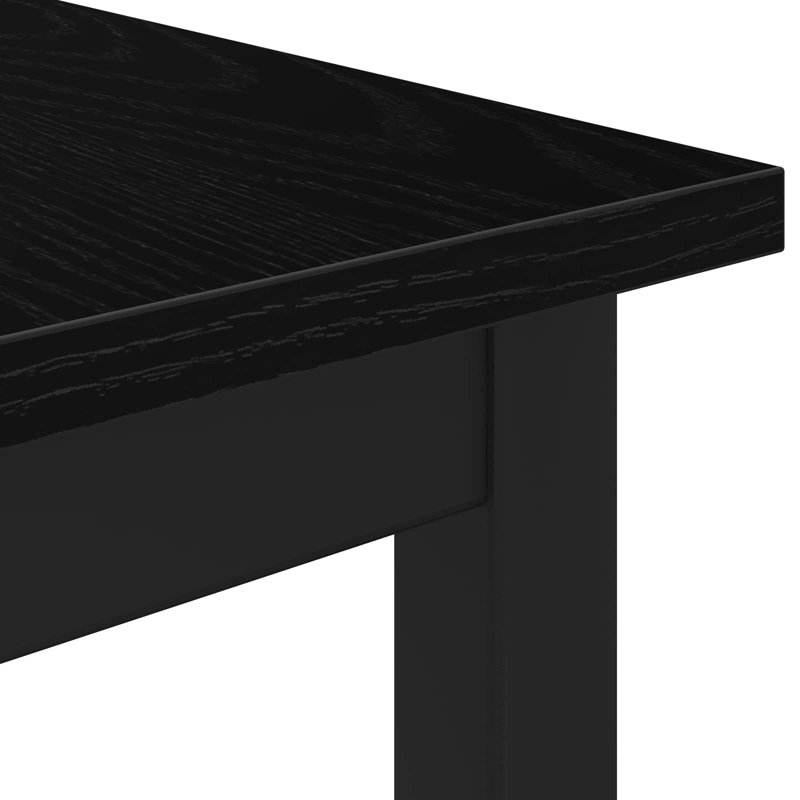 Metal Base Dining Table, Black Oak