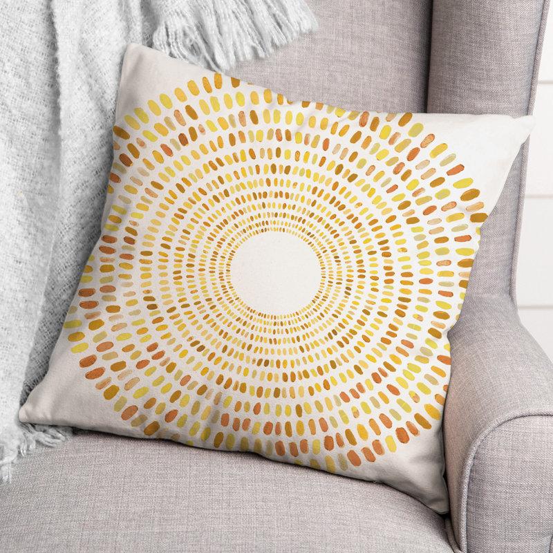 Geometric Outdoor Throw Pillow, Yellow, Geometric 2