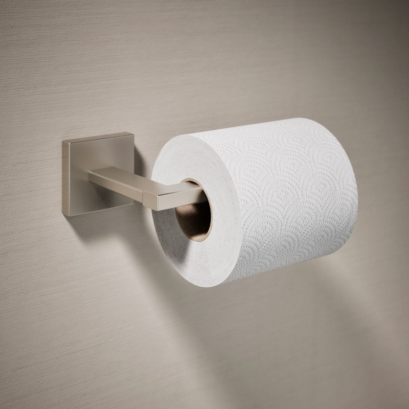 Square Toilet Tissue Holder, Vibrant Brushed Nickel