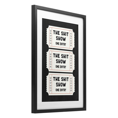 Sh * t Show Bathroom billets, impression encadrée sous verre, design par lettré et doublé