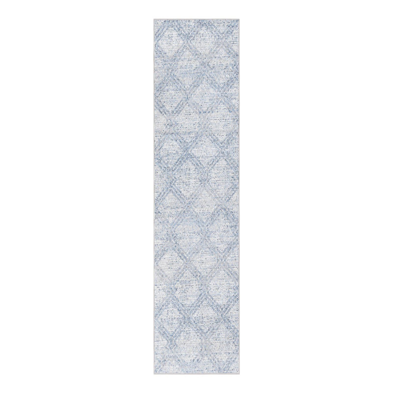 Tapis Langley Street® Modern Trellis Massie, Tapis de couloir 2 pi x 8 pi, Bleu clair
