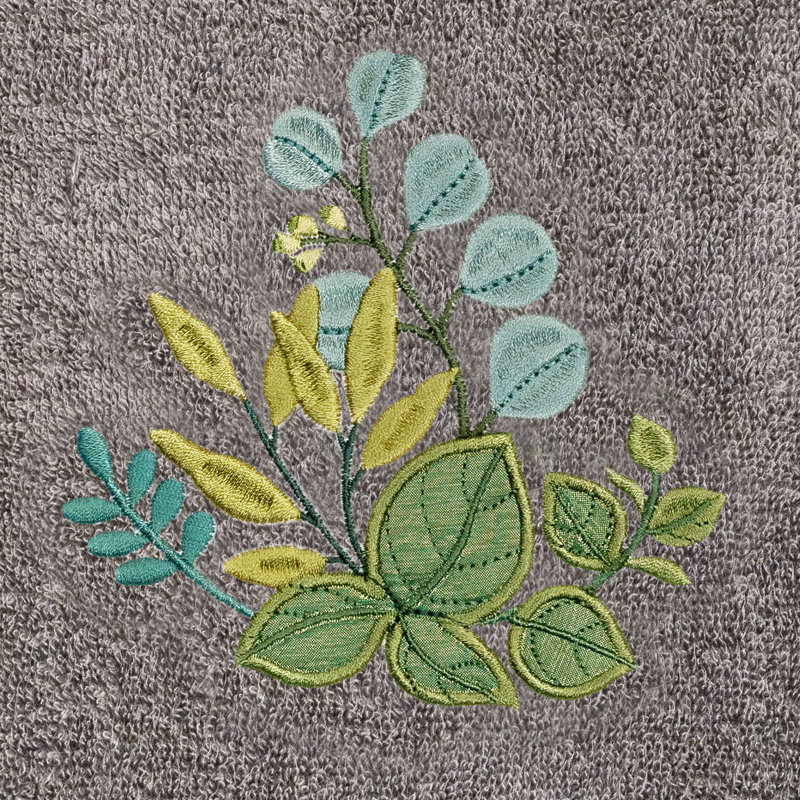 Ensemble de serviettes 3 pièces Botanica, Gris anthracite