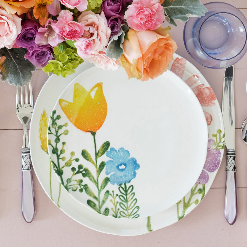 Fiori Di Campo Handmade Terra Bianca Salad/Dessert Plate