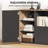 47.2"W - 5 Drawers Lateral File Cabinet with Door, Adjustable Shelves, Power Strip, and Open Storage for Home Office
