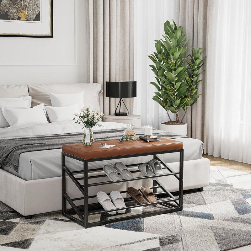 41" Storage Seating,Entryway Bench With Shoe Rack
