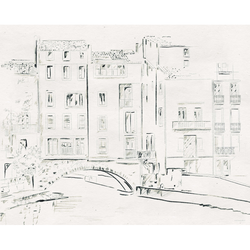 "Esquisse en Europe" par Kamdon Kreations - impression sur toile tendue, H 24 po x l 32 po