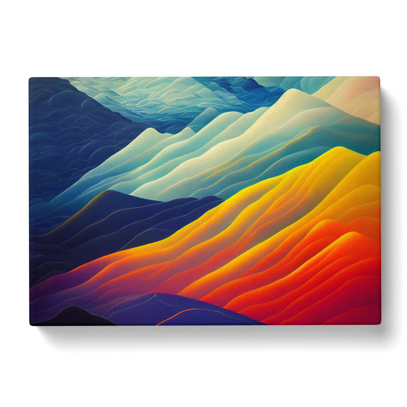 Colourful Mountain Scene - Wrapped Canvas, 35cm H x 50cm W x 3cm D