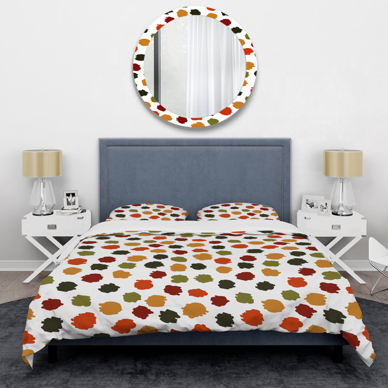 Ensemble de housse de couette en microfibre brun / vert 2 pièces, Housse de couette simple + 1 taie décorative stan