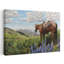 Horse In Mountain Pasture Serene Tranquil Abstract Horse Landscape Mountain Wall Art Print 1 Piece Wrapped Canvas Wall Art-1275328333