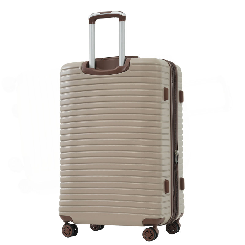 Ensemble de valises 4 pièces, valise rigide rigide en ABS avec 4 cubes de rangement, serrure TSA (16/20/24/28), khaki
