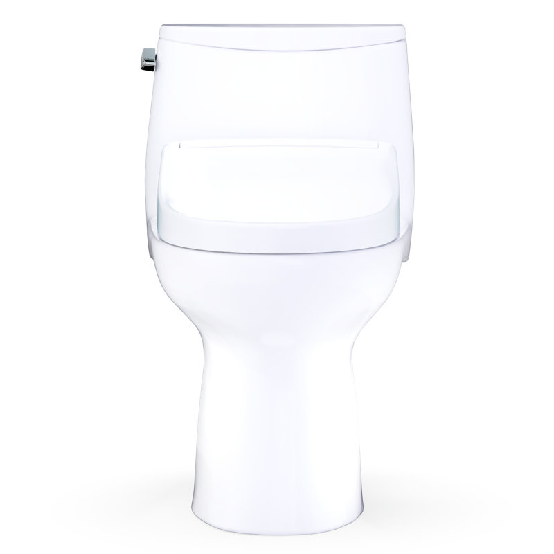 TOTO Ultramax WASHLET+ S5 One-Piece Elongated 1.6 GPF Universal Height Toilet with CEFIONTECT, Cotton White - MW6083446CSFG#01