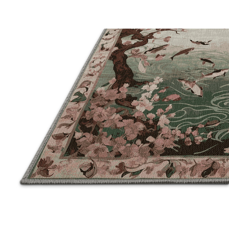 Tapis gris lavable à la machine, Carré 4 pi