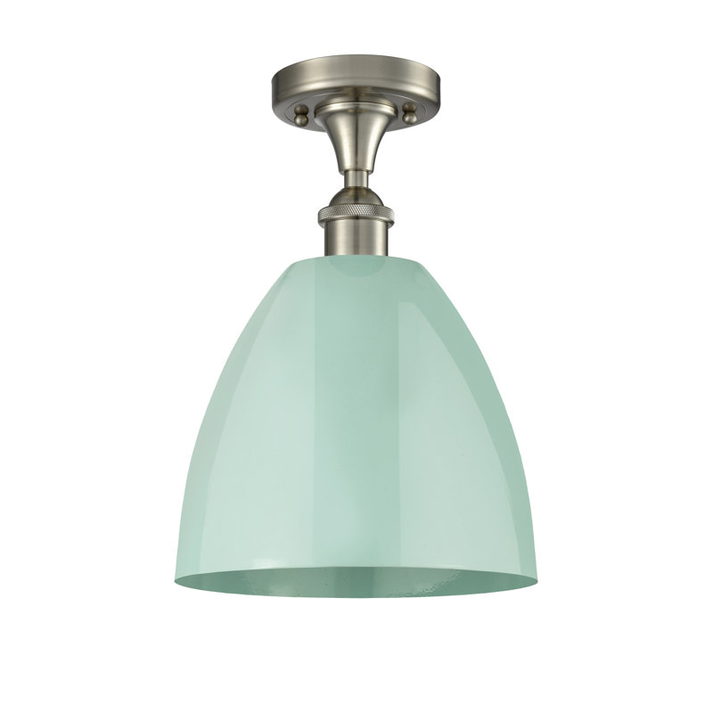 Plafonnier semi-encastré Crompond, Écume de mer, Nickel satiné brossé