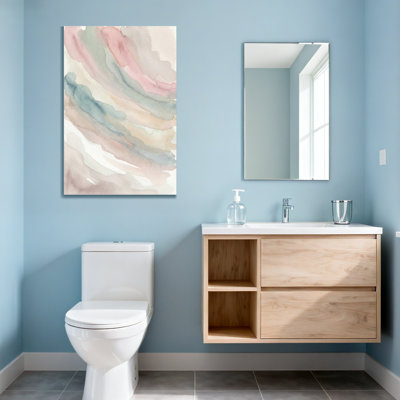 Abstract Soft Watercolor Waves In Pastel Tones