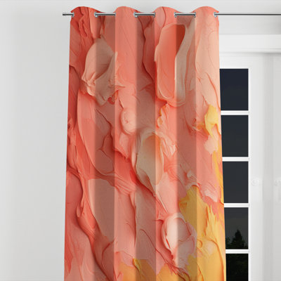 Breck Pink Radiant Dusk Dream I - Modern Blackout Grommet Curtain - 1 panel