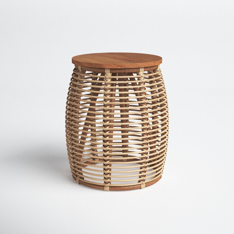 Kiyana Solid Wood Top End Table, Natural