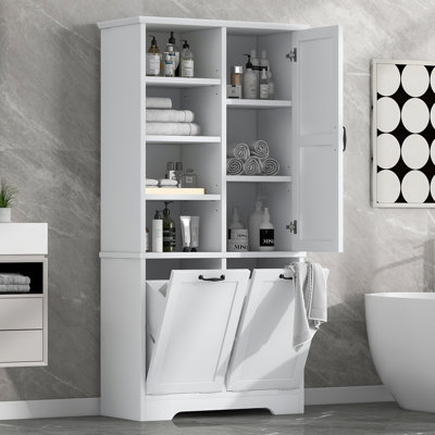 Armoire de rangement de salle de bain avec portes et tiroirs