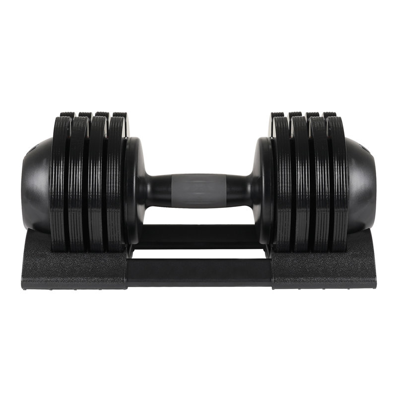 Ensemble d'haltères réglables 52 lb avec poignée en acier et plaques de poids