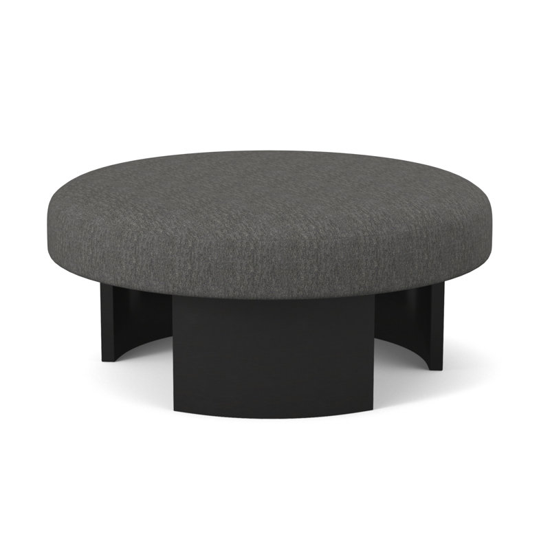 Eclipse Round Ottoman, Espresso, Fizz Ivory 100% Polyester