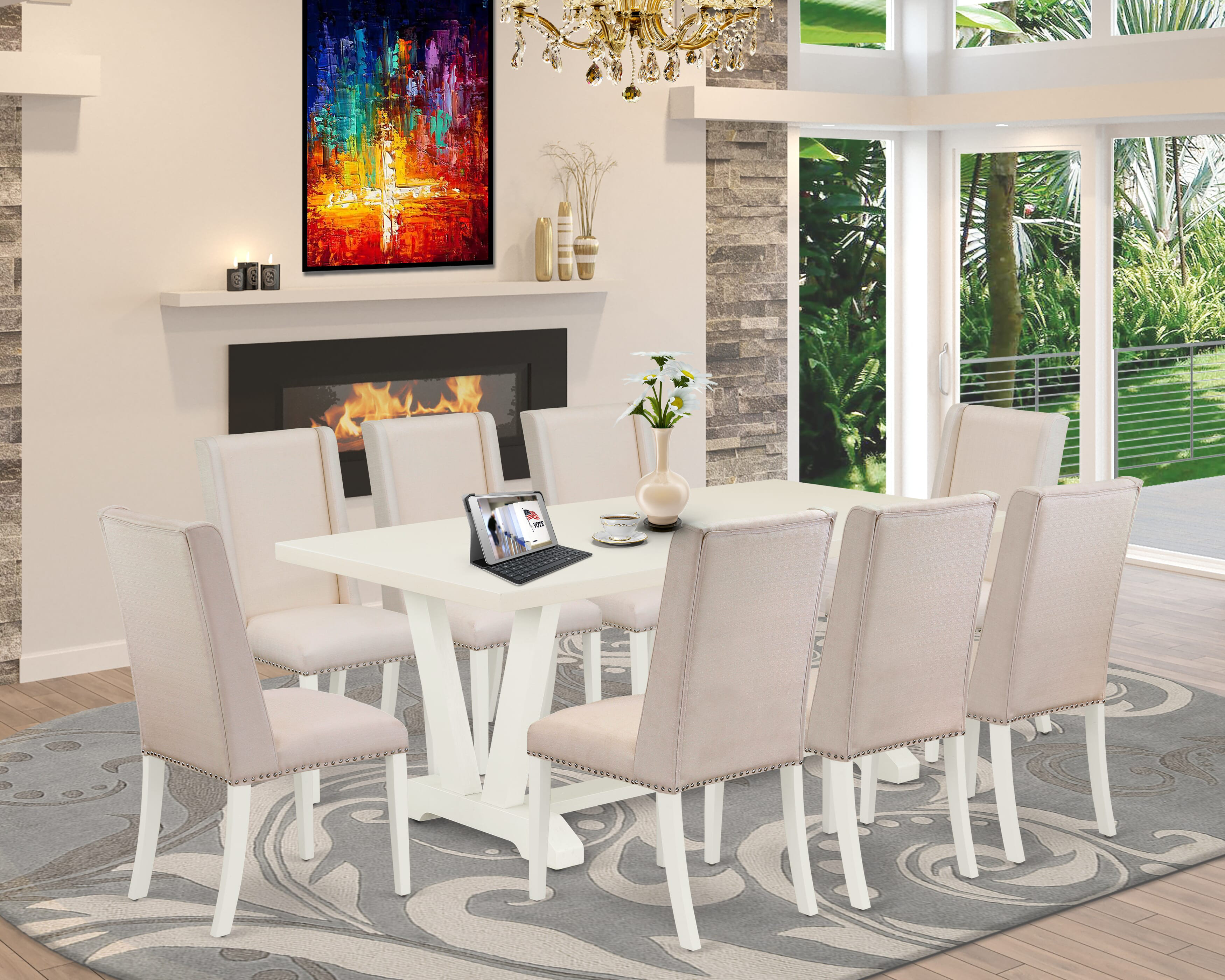 Red Barrel Studio 8 - Person Acacia Solid Wood Dining Set - Wayfair Canada