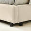 Structure confortable pour lit de jour, revêtement en velours beige et construction pour lit de jour de chambre à coucher et de salon, avec accoudoirs