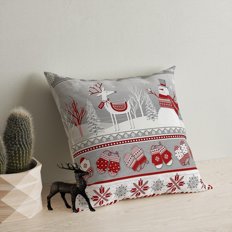 Coussin lavable de qualité supérieure, 17,0 x 17,0 pouces, 50% coton / 50% polyester, rembourrage en silicone, fermeture à glissière dissimulée | Doux, confortable et repassable | Parfait pour la décoration intérieure, le salon et la chambre à cou
