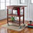 Jonathan Utility Cart with Wheels and Drawers in Walnut, 32.90" H X 28.05" W X 23.40" D