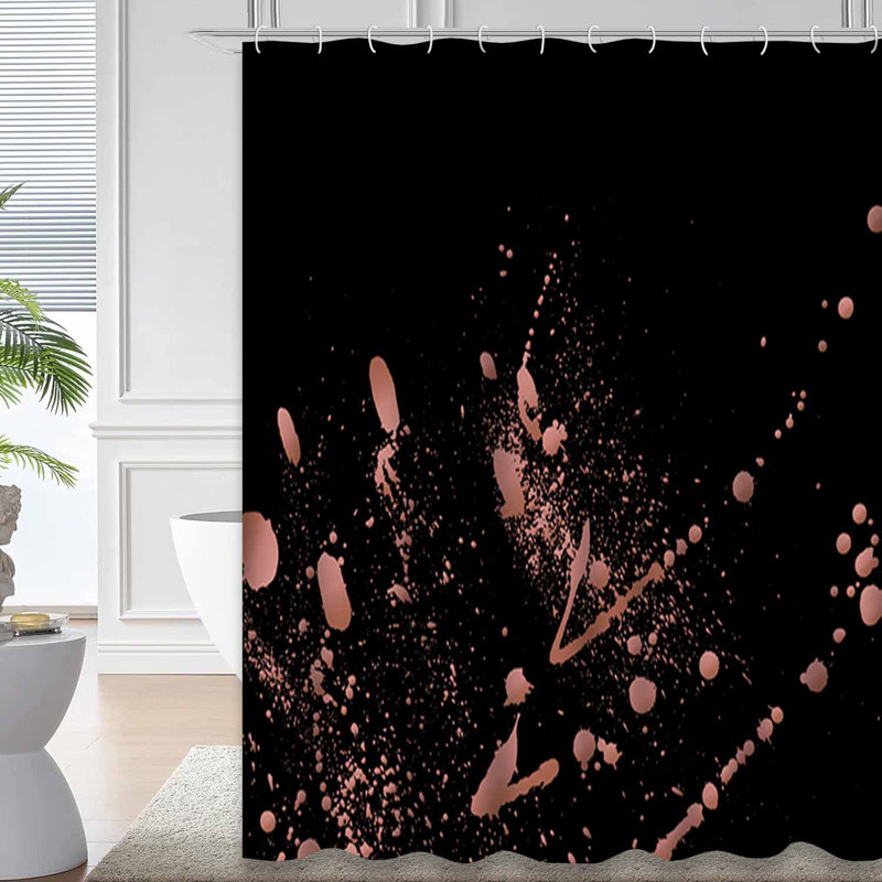 Rideau de douche rose avec 12 crochets, L 72 po x l 84 po