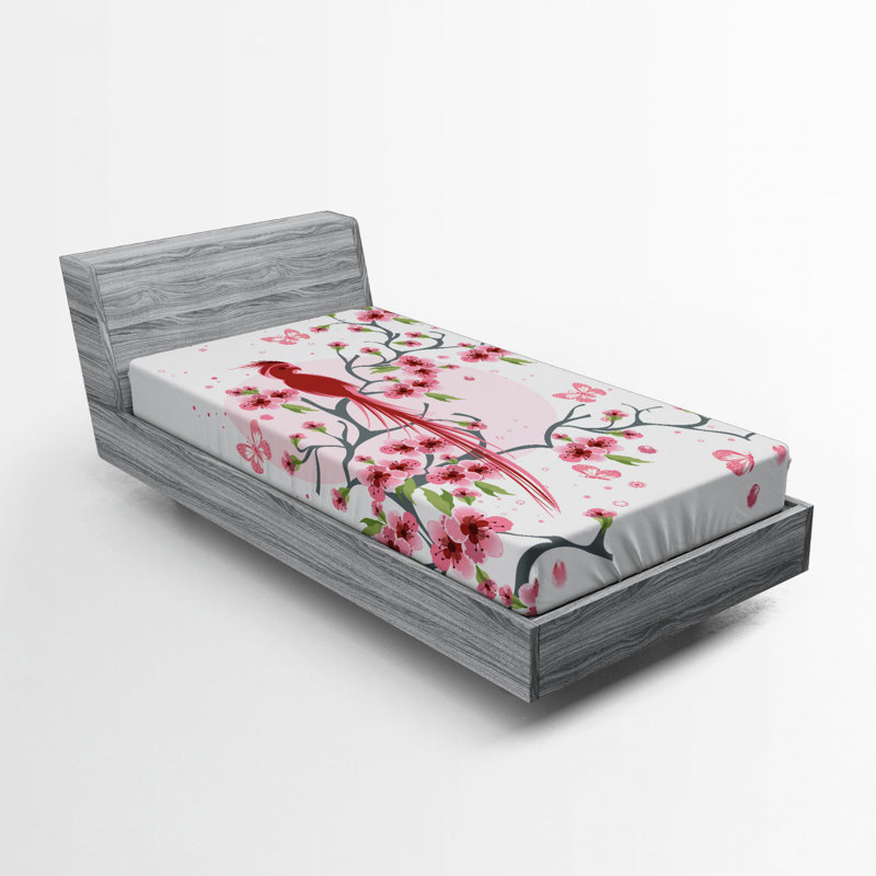 Microfiber Floral Fitted Sheet, Twin XL Fitted Sheet