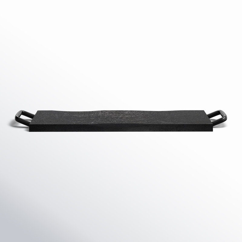 Alina Metal Tray, 2" H x 26" W x 7" D, Black