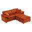 Canapé modulaire surdimensionné à assise profonde et siège réversible avec 2 repose-pieds et coussins-312829230