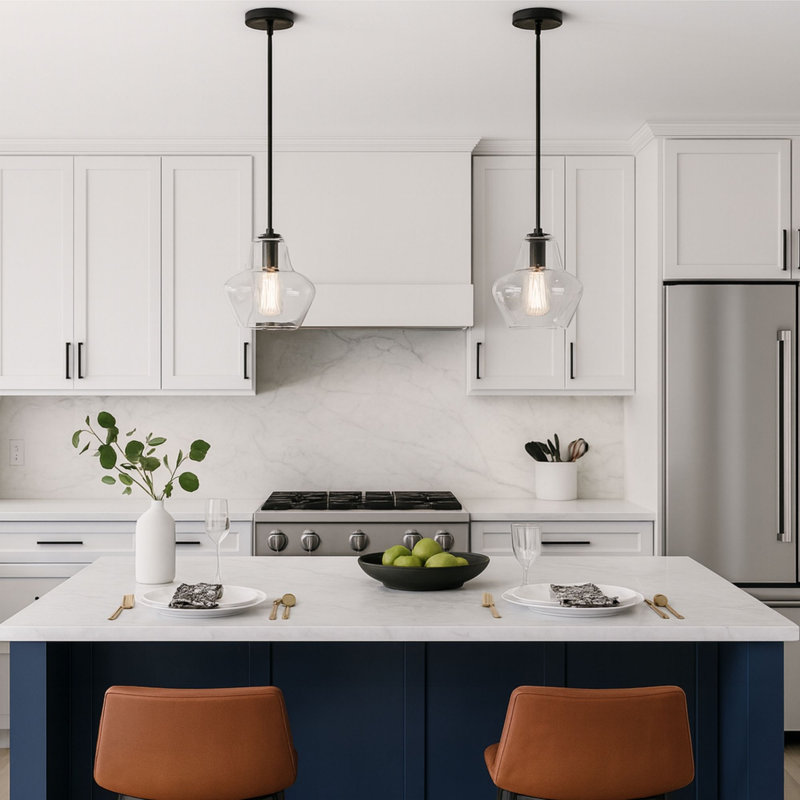 Carlissa 1-Light 9.75” Wide Pendant, Matte Black