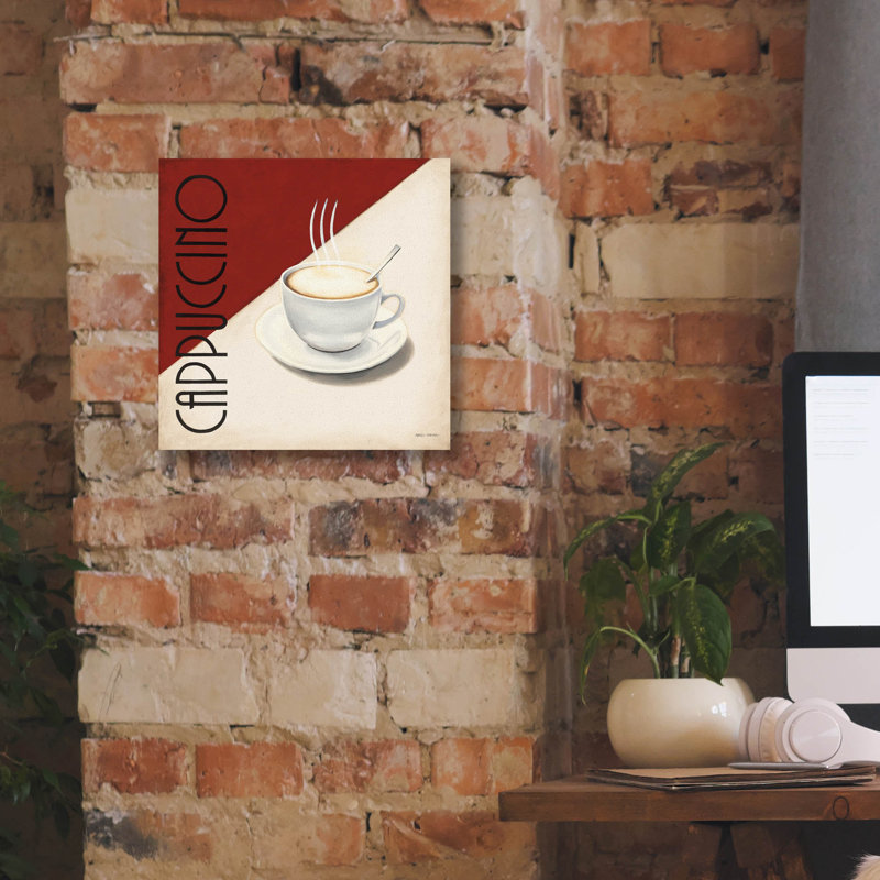Toile rouge «Cafe Moderne 2» par Marco Fabiano, H 12 po x l 12 po x P 0,75 po
